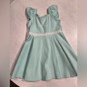 Janie and Jack Light Blue Dress with Lace Accent